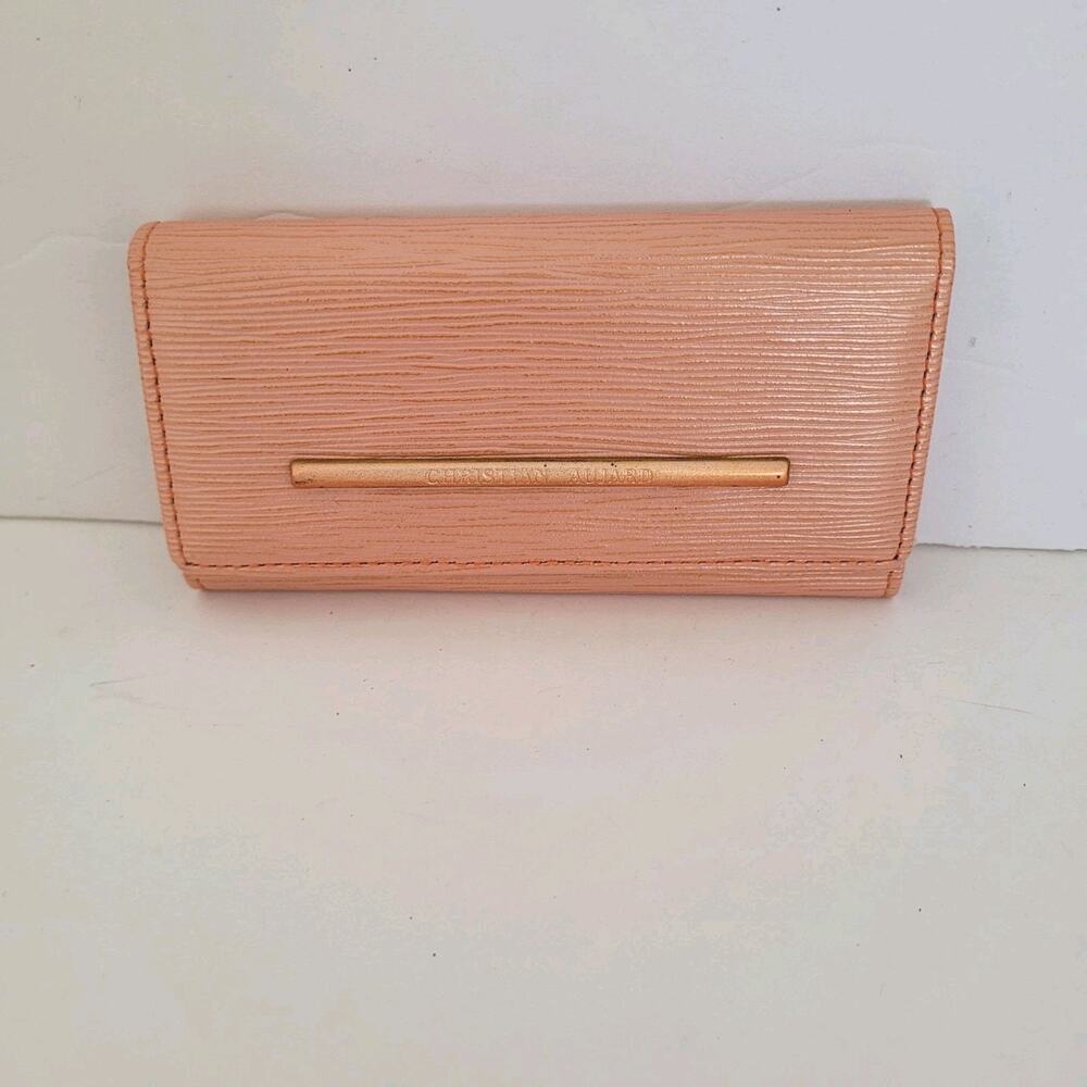 Christian Aujard Logo Light Pink Leather Key Case Holder 4 Hooks Small Charm